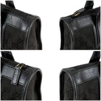 Gucci GG Canvas Tote Leather Black Shoulder Handbag — view 4
