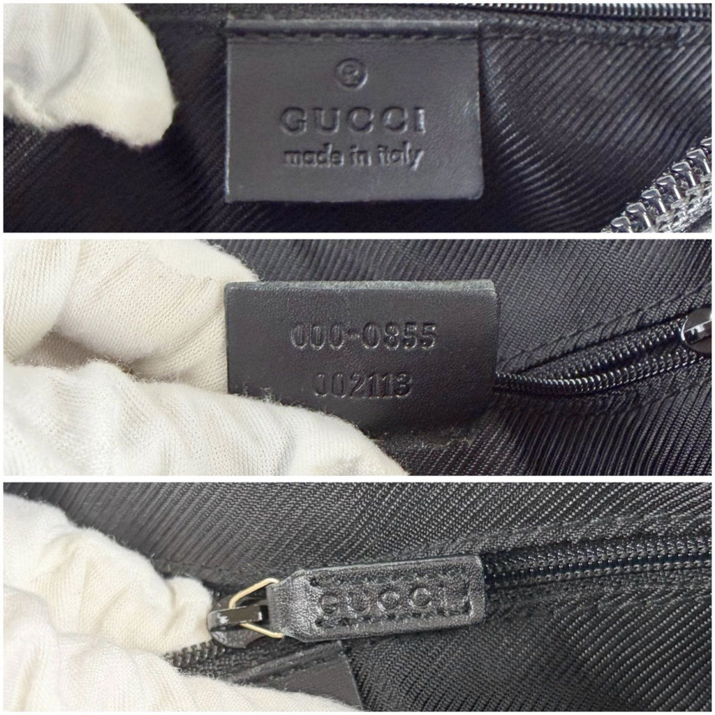 Gucci GG Canvas Tote Leather Black Shoulder Handbag — view 9