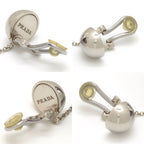 Prada Jumbo Sequin Disco Ball Earrings Both Ears Clip on 10 Mirror & Gray Color — view 8