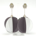 Prada Jumbo Sequin Disco Ball Earrings Both Ears Clip on 10 Mirror & Gray Color