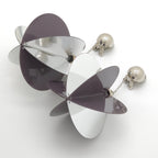 Prada Jumbo Sequin Disco Ball Earrings Both Ears Clip on 10 Mirror & Gray Color — view 3