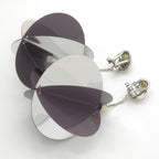 Prada Jumbo Sequin Disco Ball Earrings Both Ears Clip on 10 Mirror & Gray Color — view 4