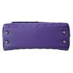 Chanel Handbag Small Top Handle Flap Bag Stitch Coco Purple Silver — view 5