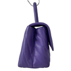 Chanel Handbag Small Top Handle Flap Bag Stitch Coco Purple Silver — view 2