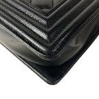 Chanel Shoulder Bag Boy Quilted Black Chain Vintage Gold — view 8