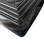 Chanel Shoulder Bag Boy Quilted Black Chain Vintage Gold — view 6