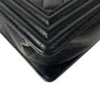 Chanel Shoulder Bag Boy Quilted Black Chain Vintage Gold — view 9