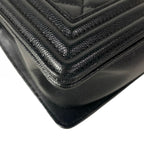 Chanel Shoulder Bag Boy Quilted Black Chain Vintage Gold — view 7