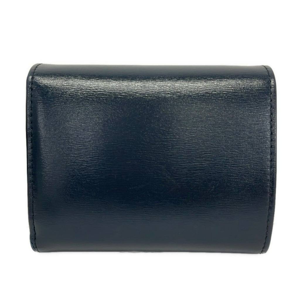 Celine Trifold Wallet Small Flap Triomphe Navy Leather — view 2
