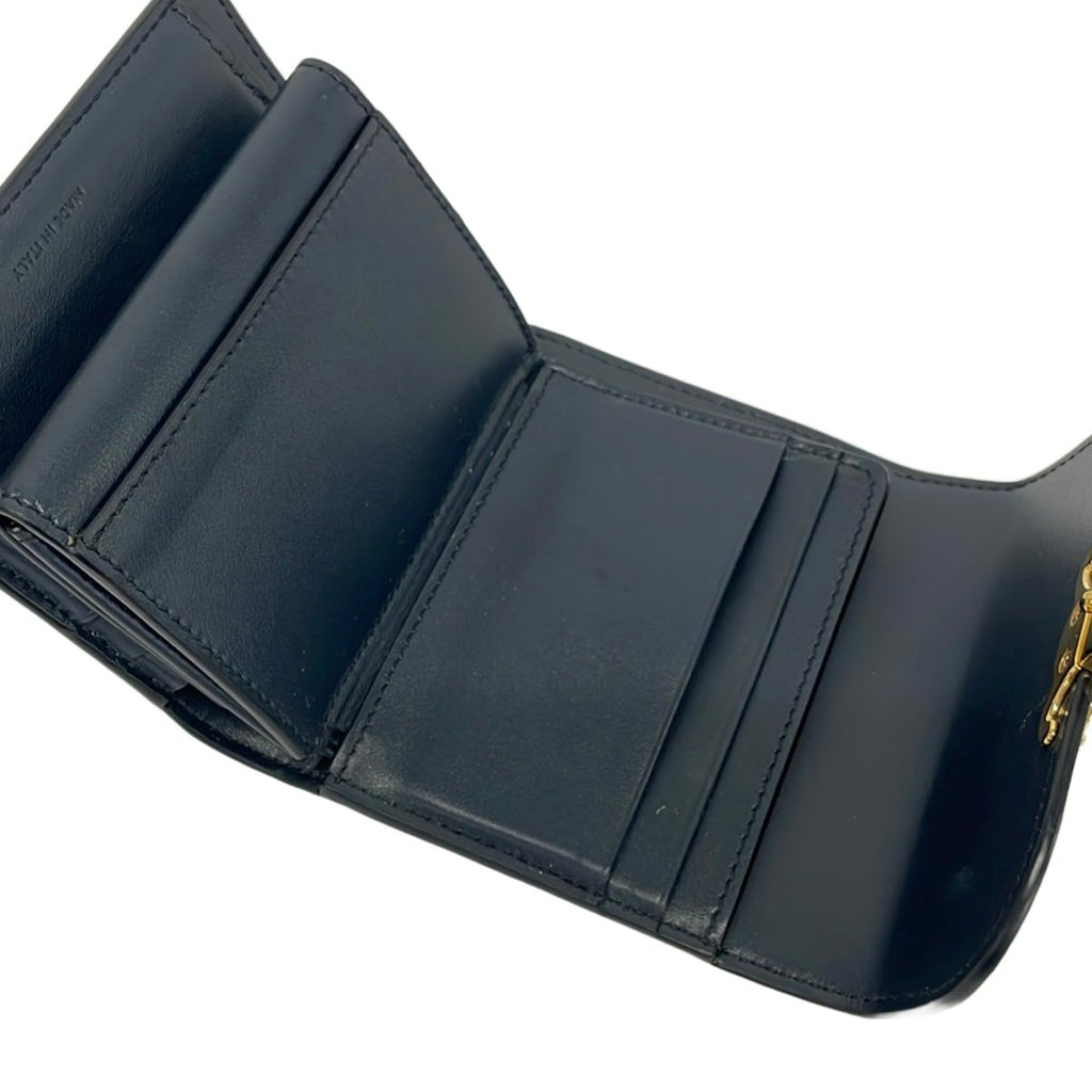 Celine Trifold Wallet Small Flap Triomphe Navy Leather — view 4