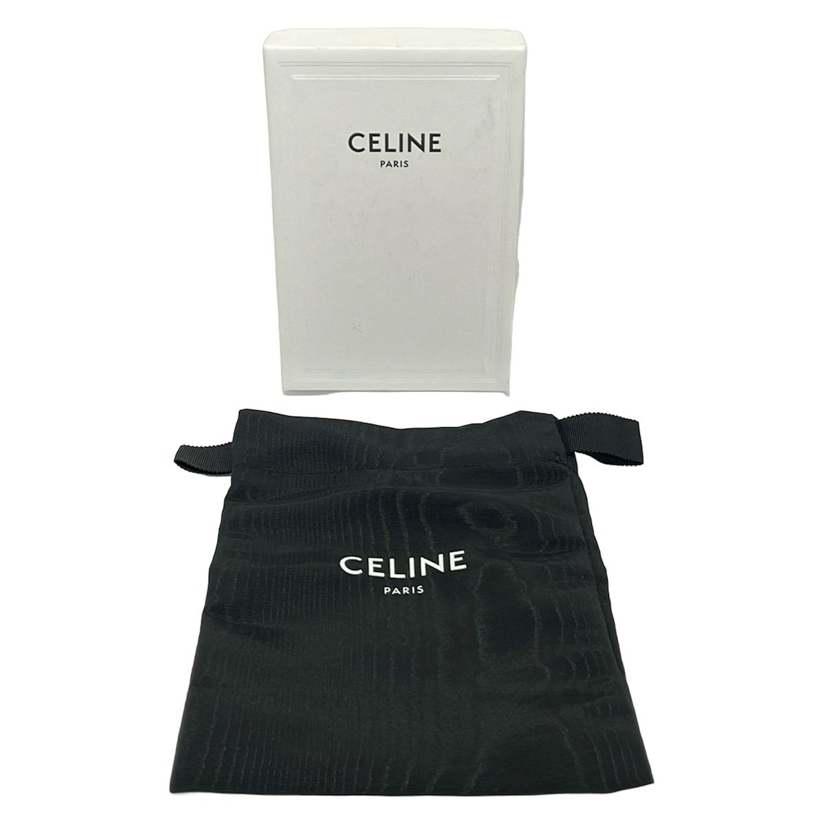 Celine Trifold Wallet Small Flap Triomphe Navy Leather — view 7