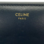 Celine Trifold Wallet Small Flap Triomphe Navy Leather — view 6