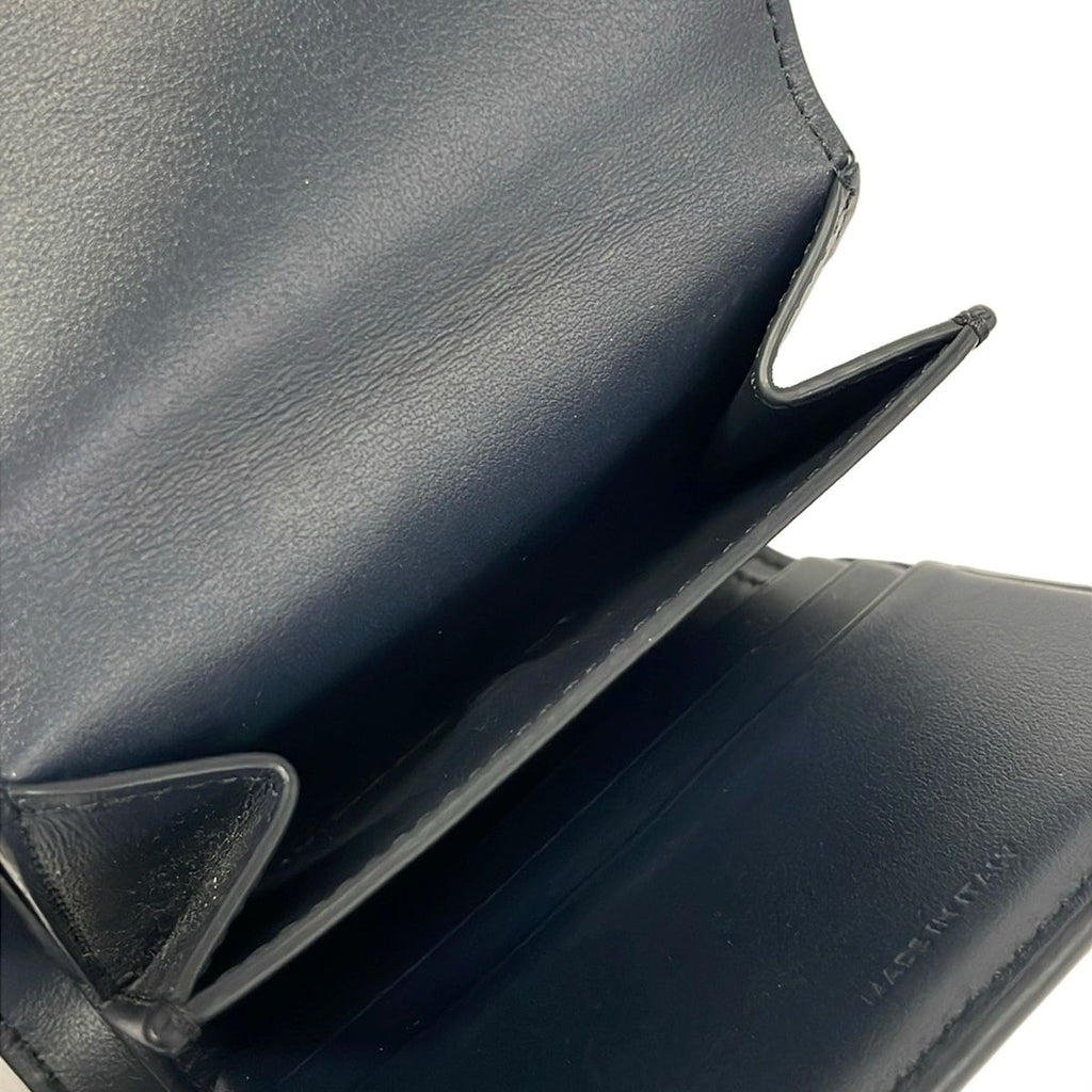 Celine Trifold Wallet Small Flap Triomphe Navy Leather — view 5