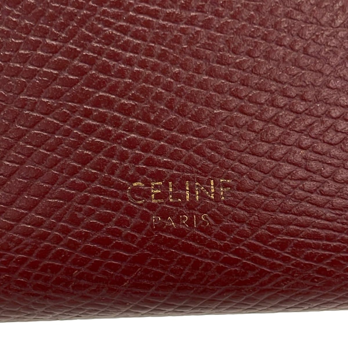 Celine Bifold Wallet Strap Bordeaux Leather — view 5