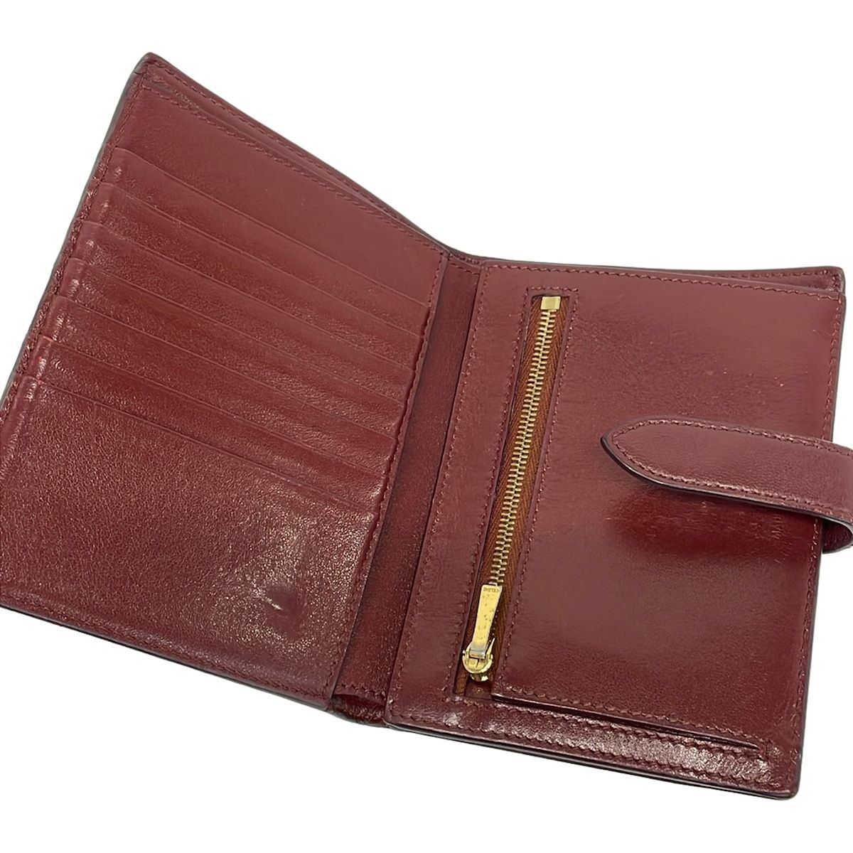 Celine Bifold Wallet Strap Bordeaux Leather — view 3