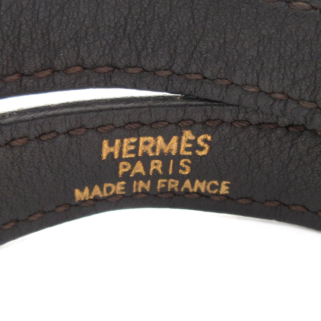 Hermes Bracelet Mini Kelly Double Tour Leather Dark Brown Gold — view 4