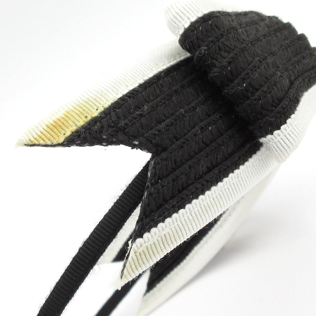 Chanel Headband Black White Ribbon CC Logo — view 5