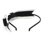 Chanel Headband Black White Ribbon CC Logo — view 2