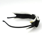 Chanel Headband Black White Ribbon CC Logo — view 4