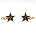 Chanel Earrings CC Logo Gold Black Star