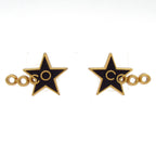 Chanel Earrings CC Logo Gold Black Star