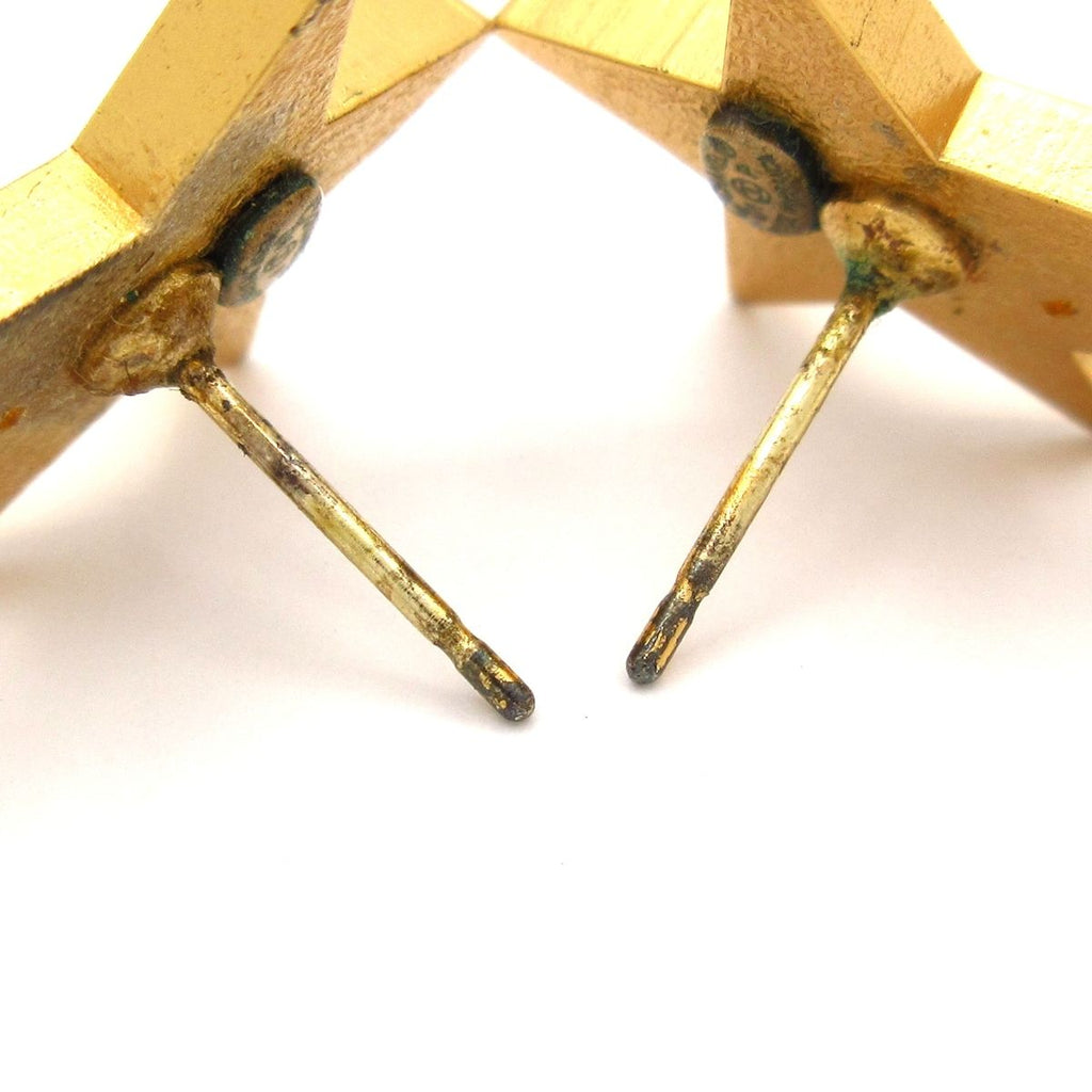 Chanel Earrings CC Logo Gold Black Star — view 4