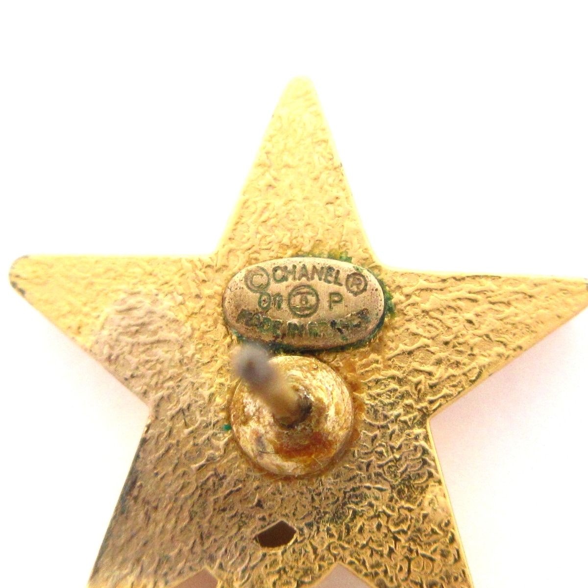 Chanel Earrings CC Logo Gold Black Star — view 5