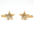 Chanel Earrings CC Logo Gold Black Star — view 3