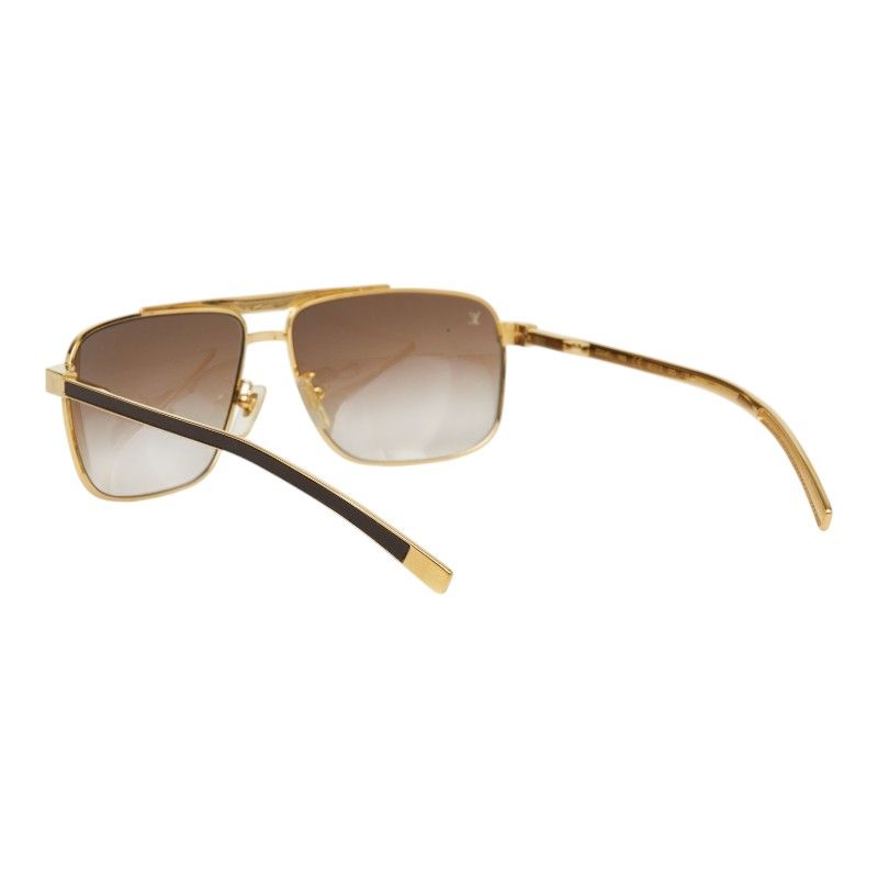 Louis Vuitton Attitude Sunglasses Brown Gold Plated Eyewear