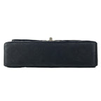 Chanel Shoulder Bag Double Flap Quilted Black Chain Silver Lambskin — view 5