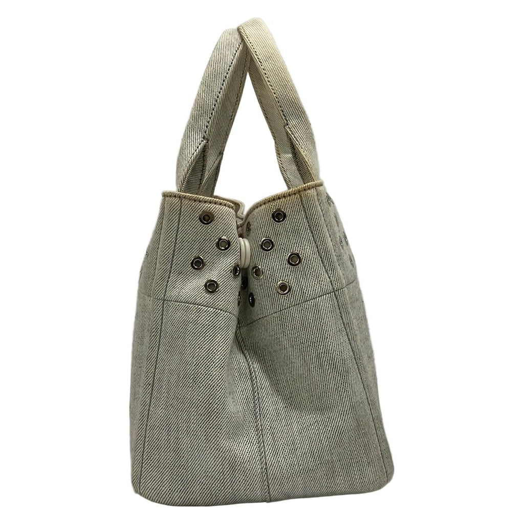Prada Tote Canapa Grommet Bianco — view 2
