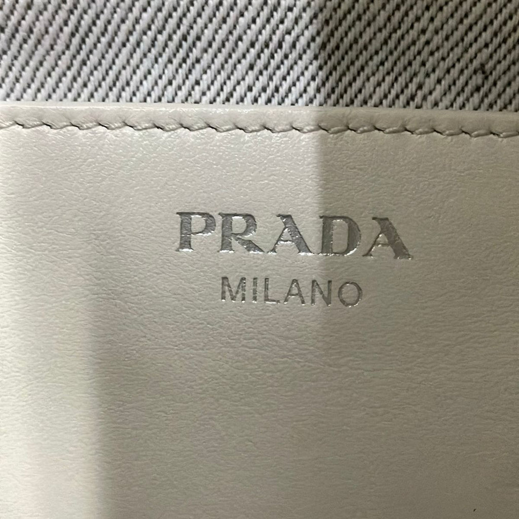 Prada Tote Canapa Grommet Bianco — view 9