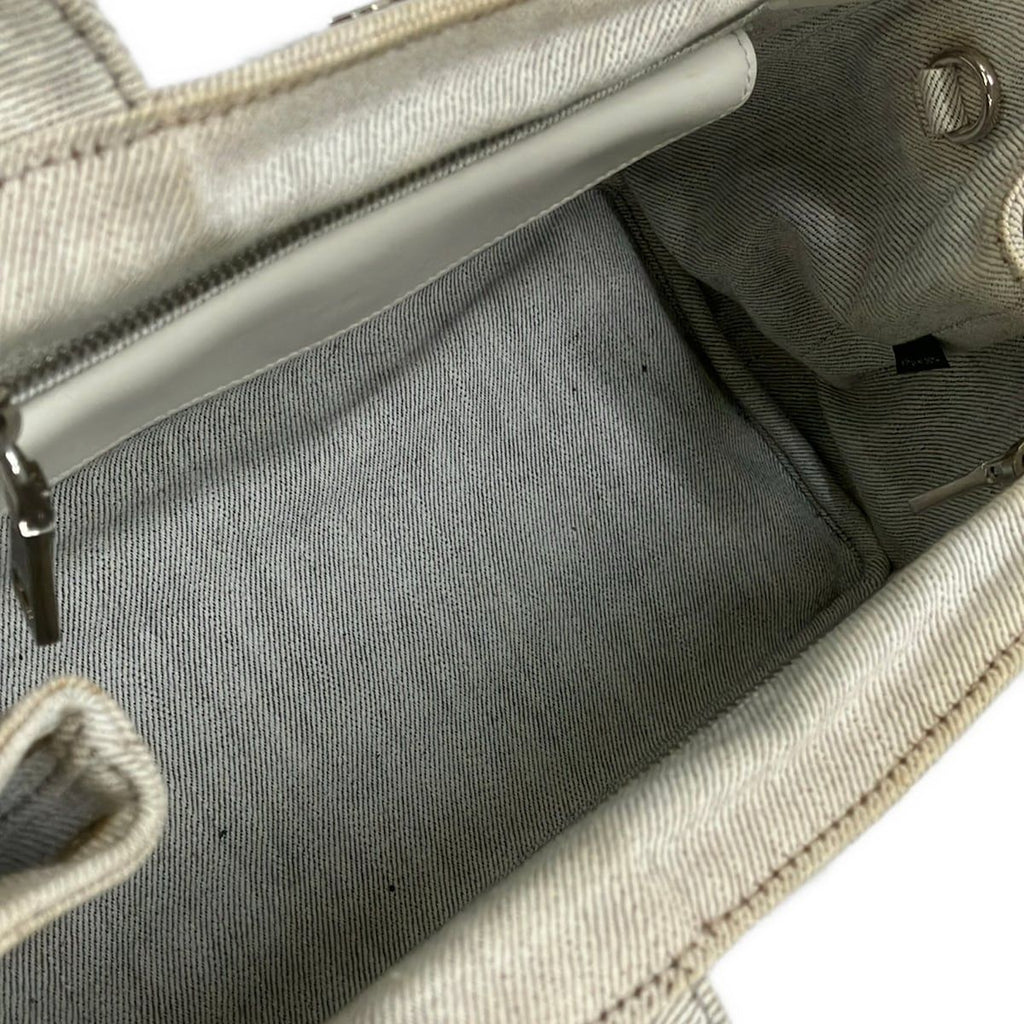Prada Tote Canapa Grommet Bianco — view 7