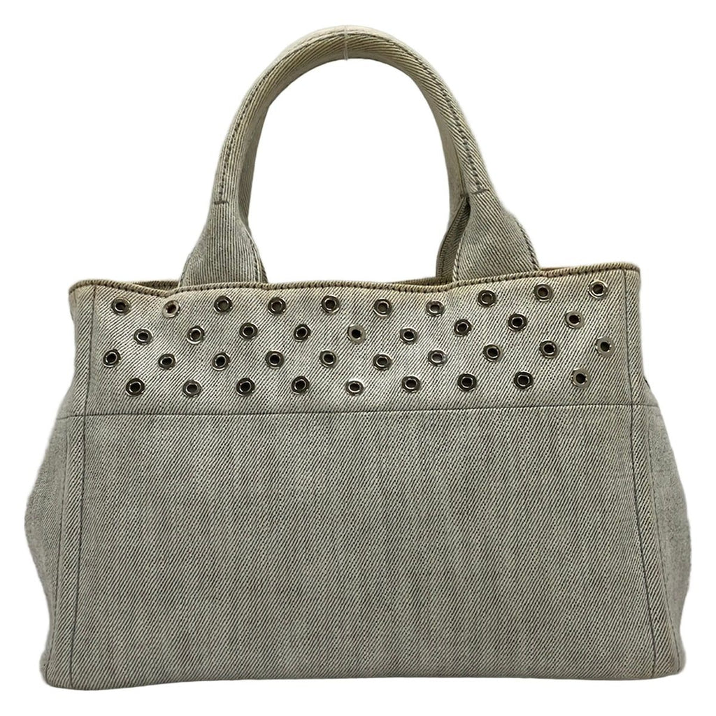 Prada Tote Canapa Grommet Bianco — view 3