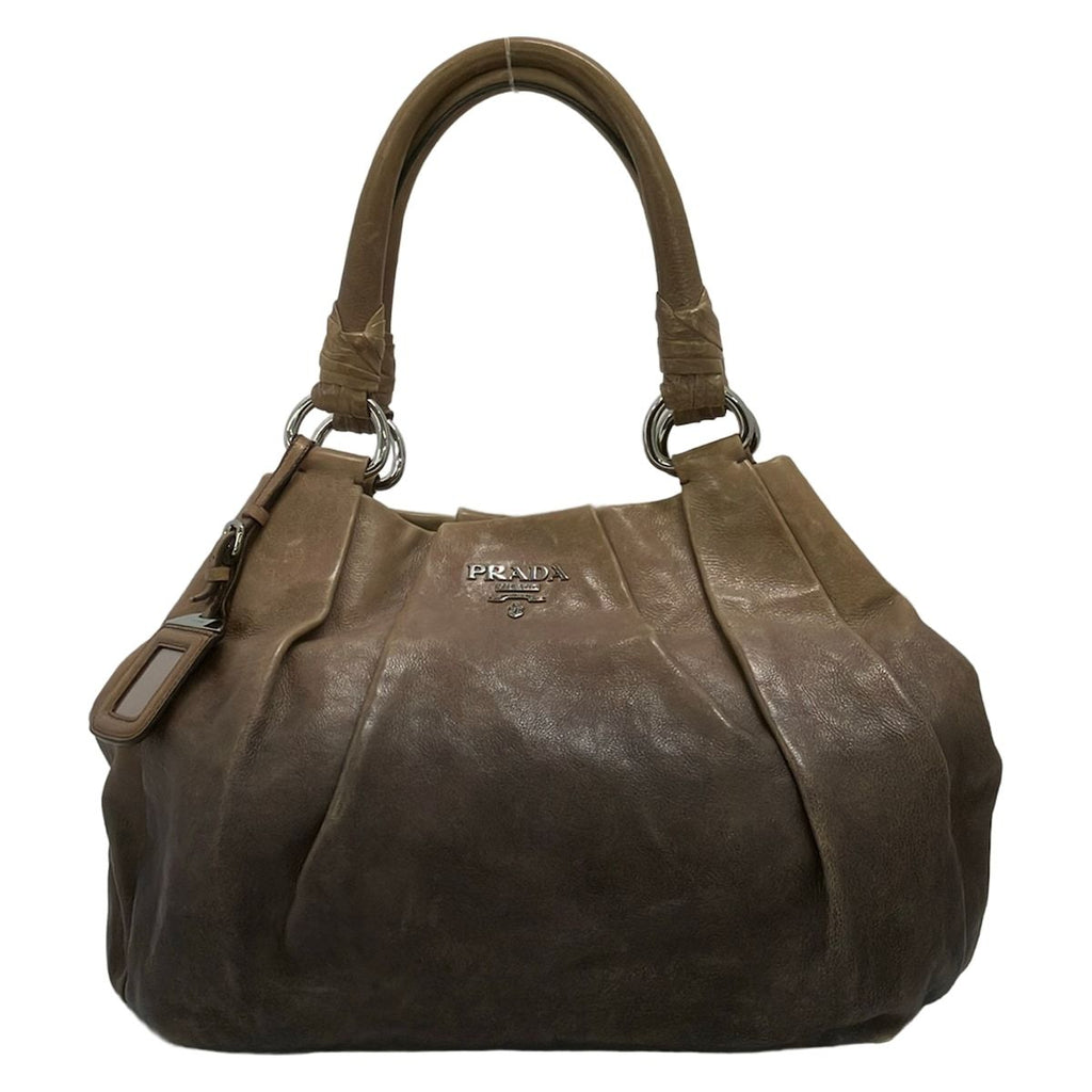 Prada Tote Humorous Fumato Leather Tag Gradation