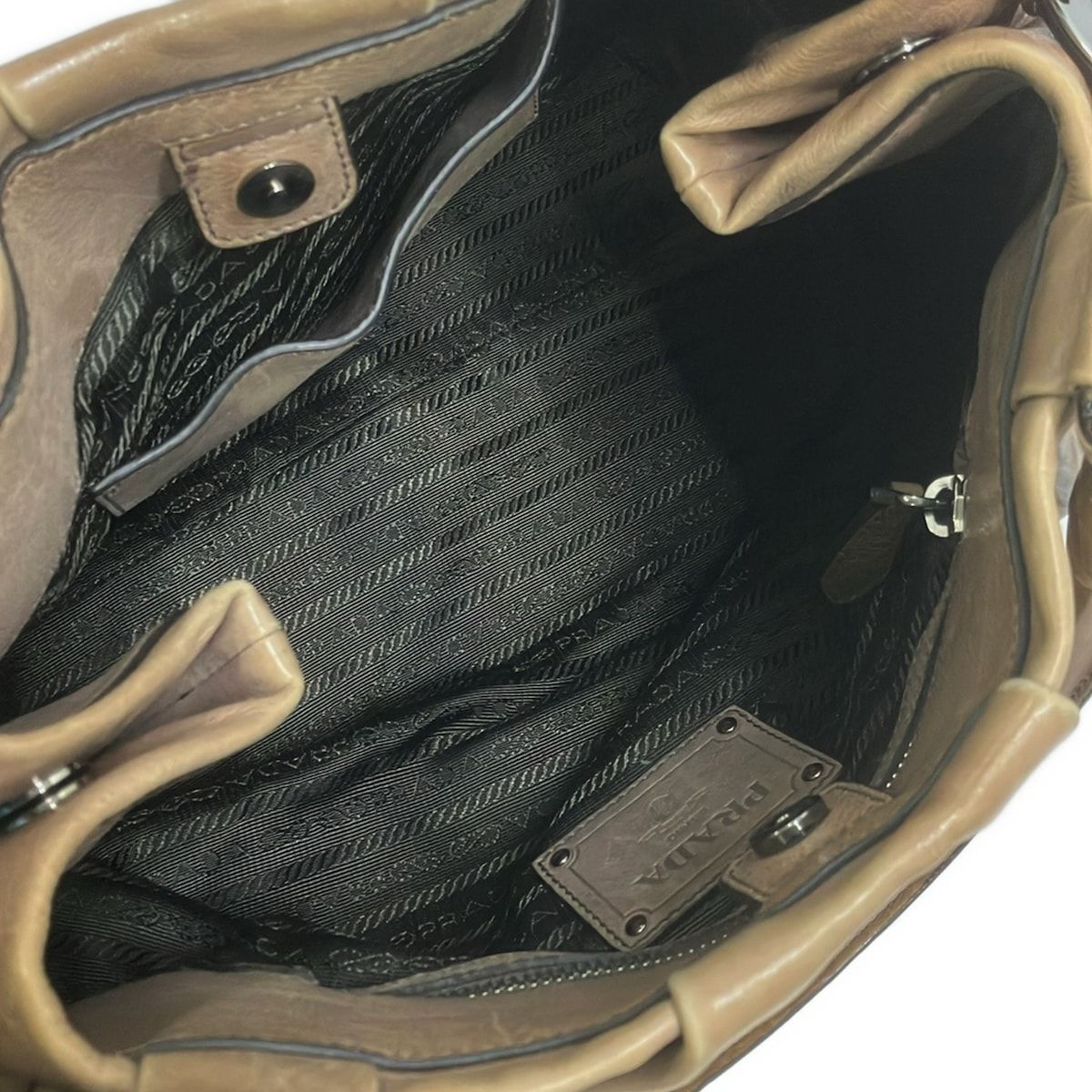 Prada Tote Humorous Fumato Leather Tag Gradation — view 7