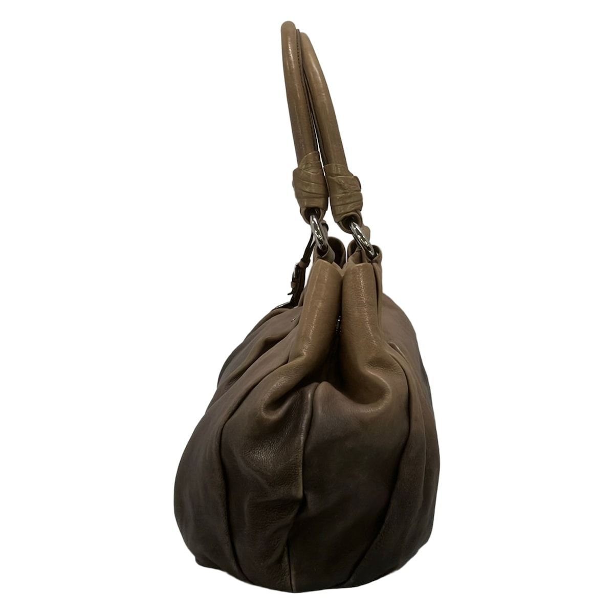 Prada Tote Humorous Fumato Leather Tag Gradation — view 4