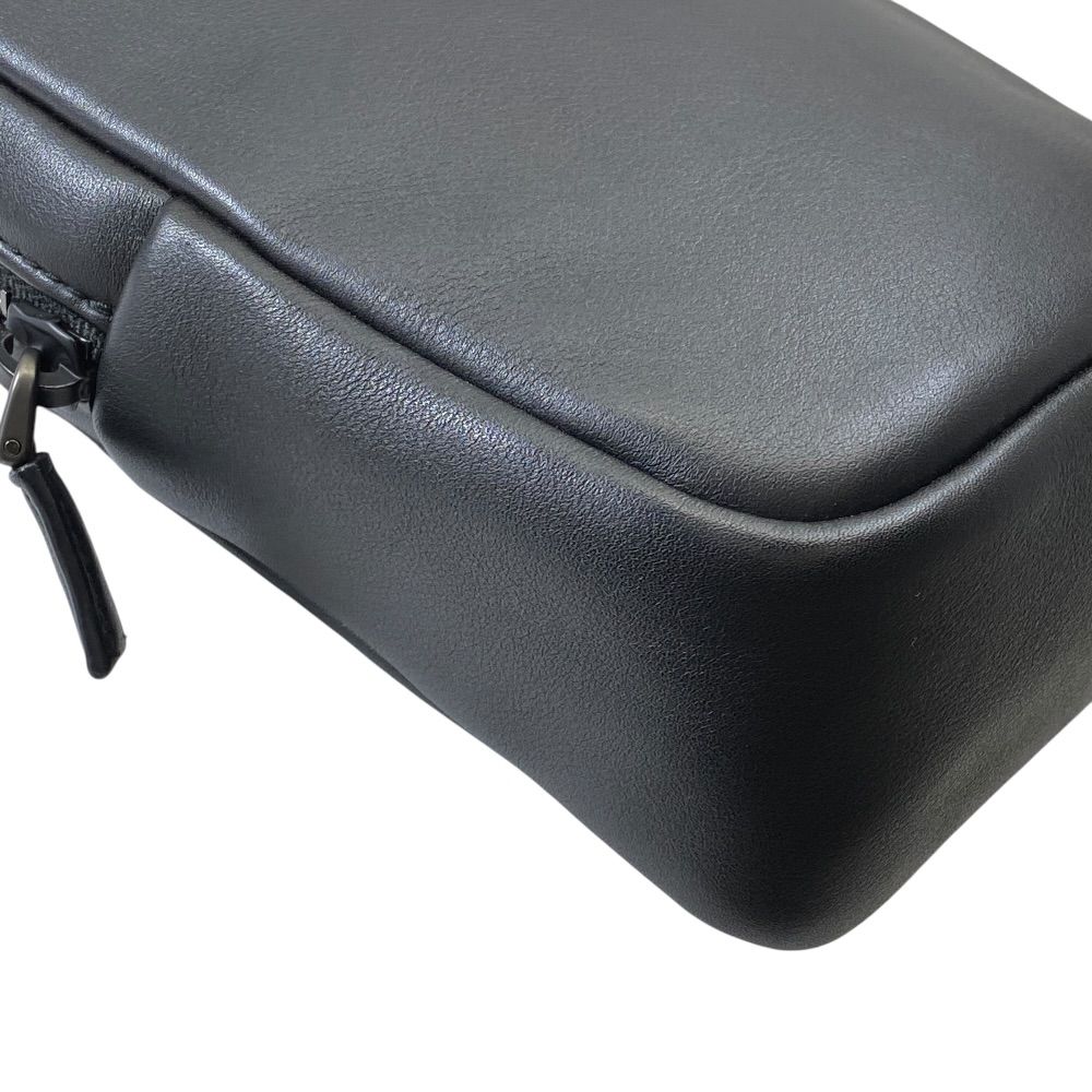 Prada Triangle Logo Mini Shoulder Bag Pouch Leather Black Practical — view 3