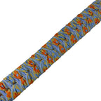 Fendi Strap Ribbon Bag Leather Canvas Blue Orange — view 3