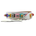 Fendi Strap Studded Bag Leather White Multicolor Practical