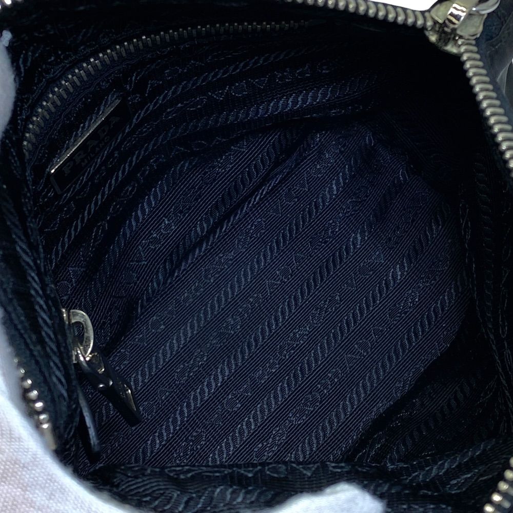 Prada Triangle Logo Pouch Makeup Case Nylon Black Practical — view 6