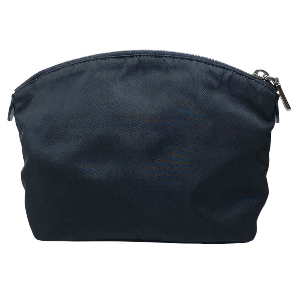 Prada Triangle Logo Pouch Makeup Case Nylon Black Practical — view 2
