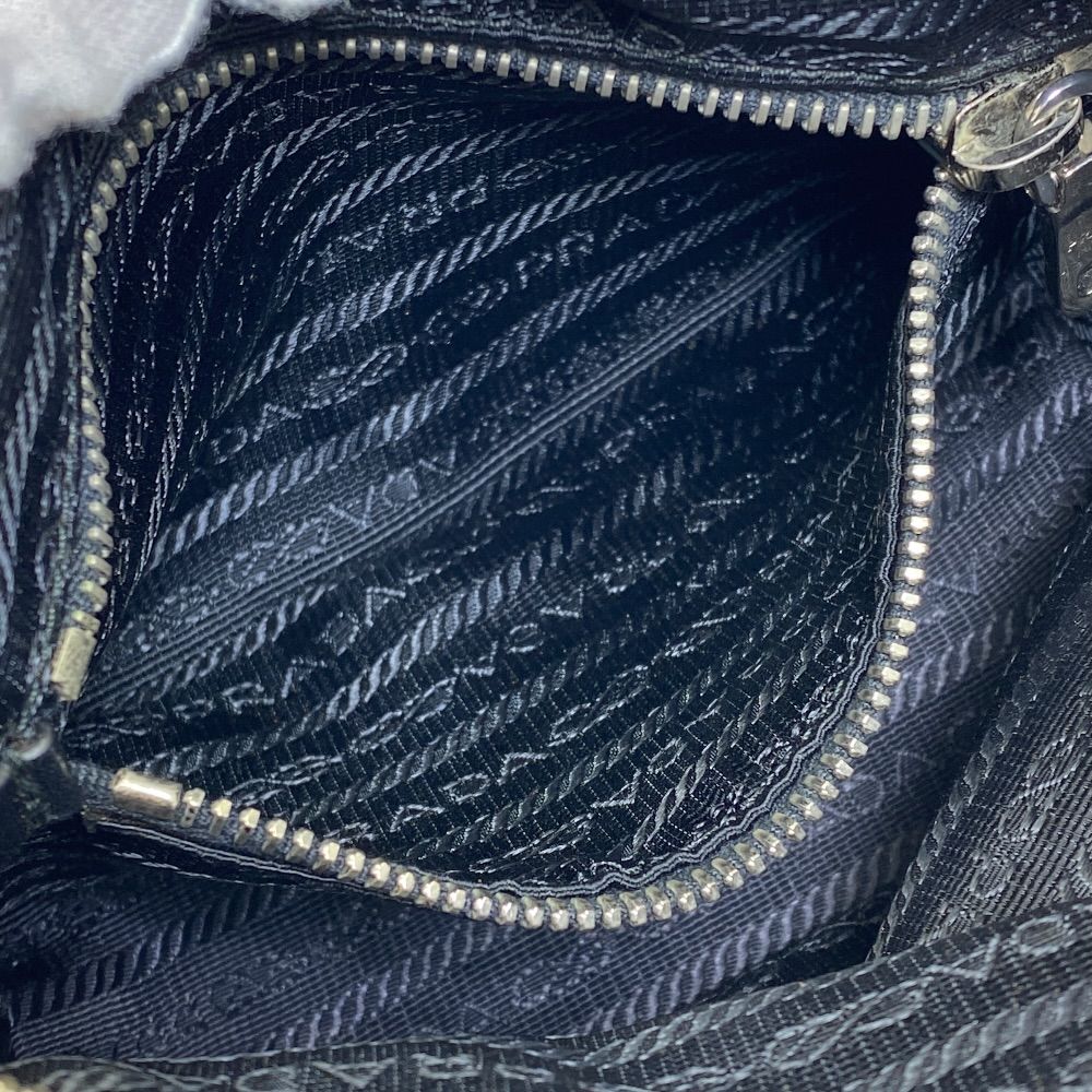 Prada Triangle Logo Pouch Makeup Case Nylon Black Practical — view 7