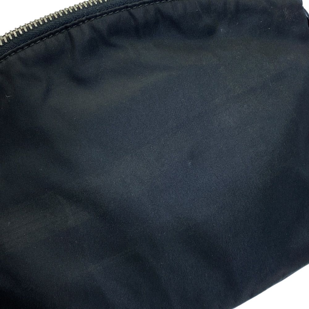 Prada Triangle Logo Pouch Makeup Case Nylon Black Practical — view 9