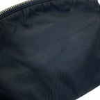 Prada Triangle Logo Pouch Makeup Case Nylon Black Practical — view 9