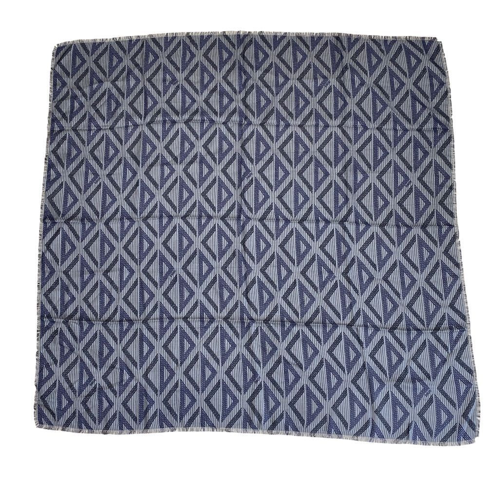 Dior Homme CD Diamond Logo Scarf Shawl Silk Wool Navy Gray — view 6