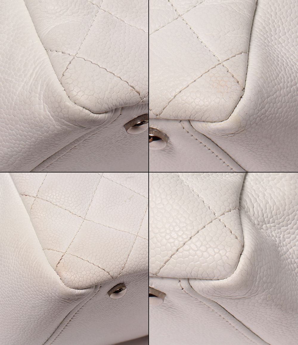 Chanel Chain Shoulder Bag Caviar Leather Silver Quilted — view 5