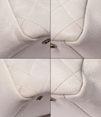 Chanel Chain Shoulder Bag Caviar Leather Silver Quilted — view 5