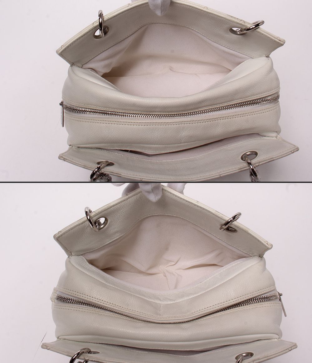 Chanel Chain Shoulder Bag Caviar Leather Silver Quilted — view 8