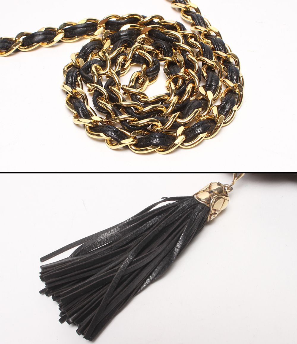 Chanel Chain Shoulder Bag Crossbody Lambskin Gold Quilted — view 9